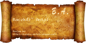 Baczkó Antal névjegykártya